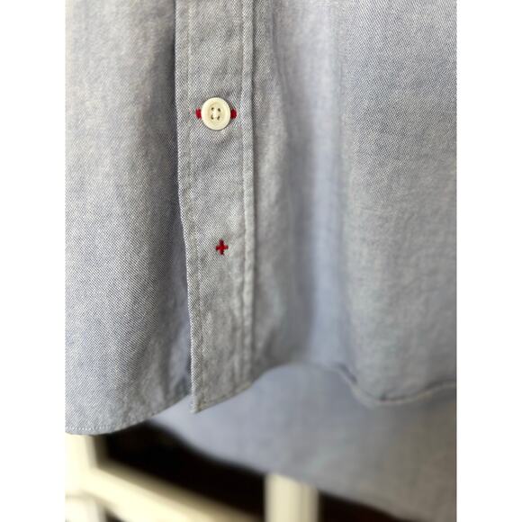 APOLIS Global Citizen Men's washed Oxford Blue Button Down Shirt size small - Picture 3 of 12